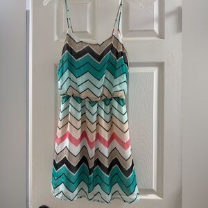 Chevron Patterned Dress with Straps